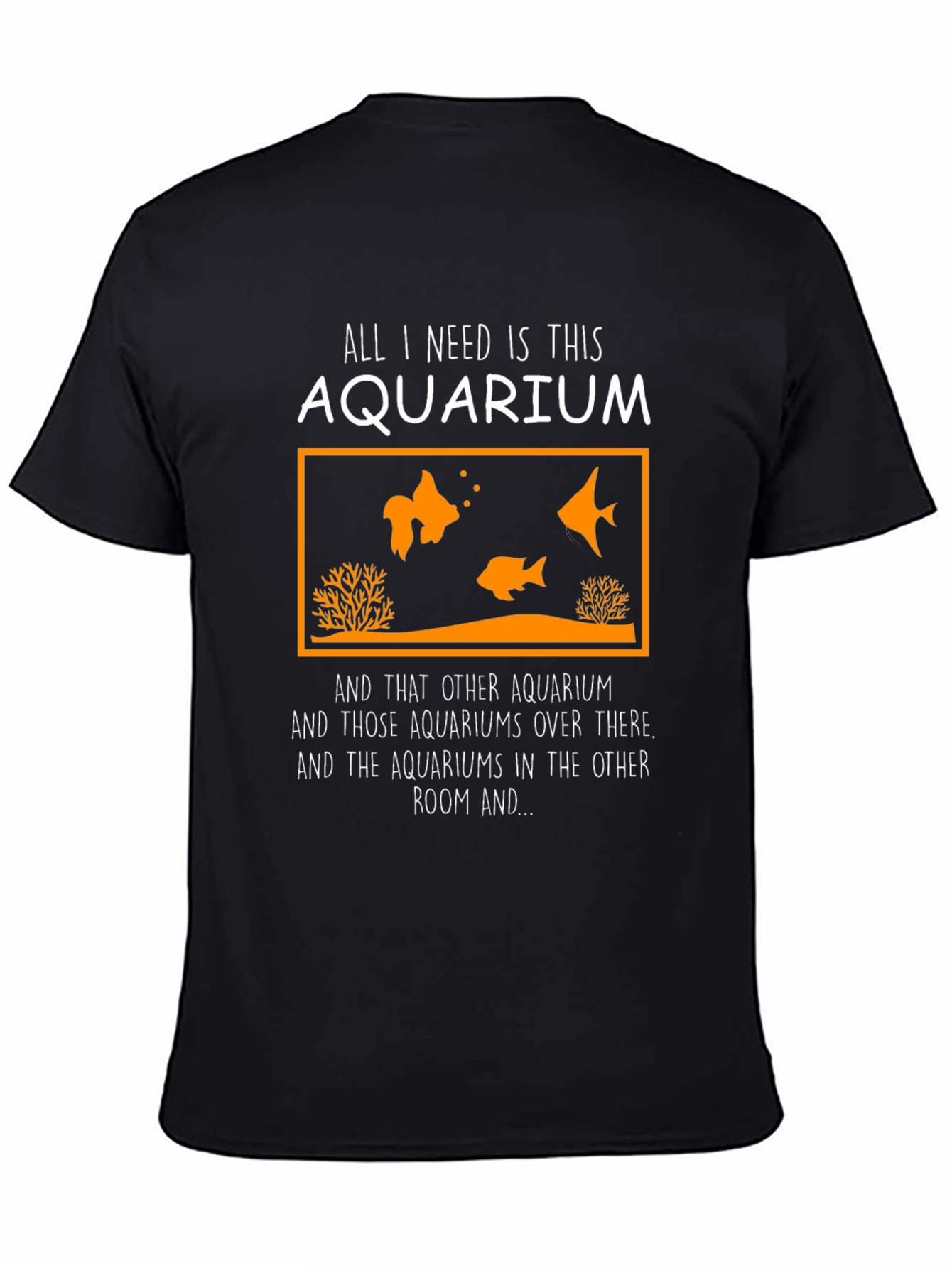 Camiseta Negra Acuario para Amantes de los Peces