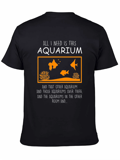 Camiseta Negra Acuario para Amantes de los Peces