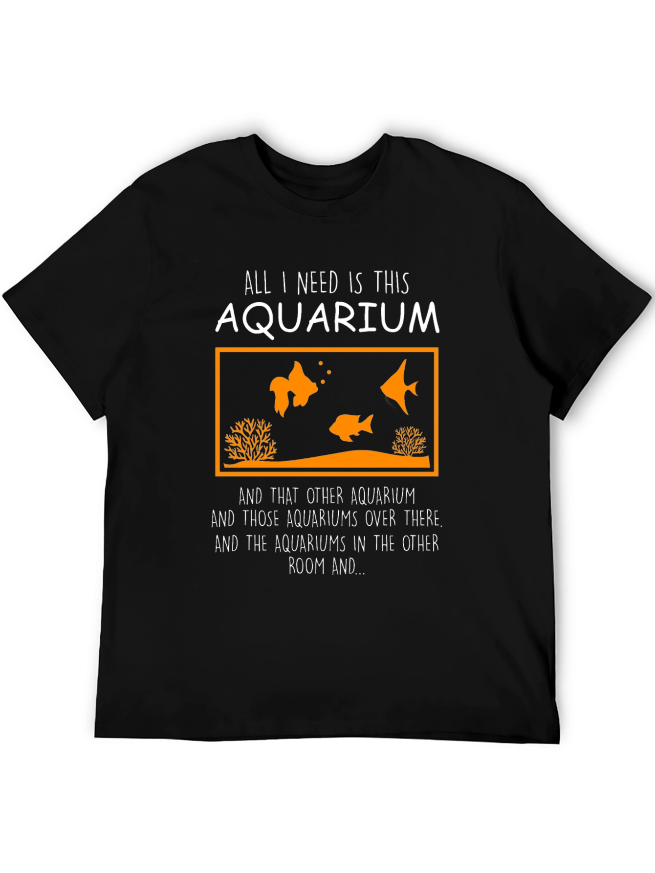Camiseta Negra Acuario para Amantes de los Peces