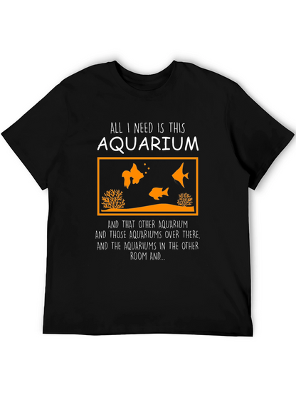 Camiseta Negra Acuario para Amantes de los Peces