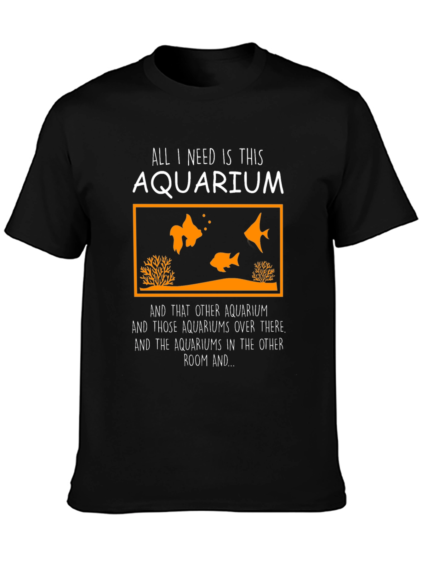 Camiseta Negra Acuario para Amantes de los Peces