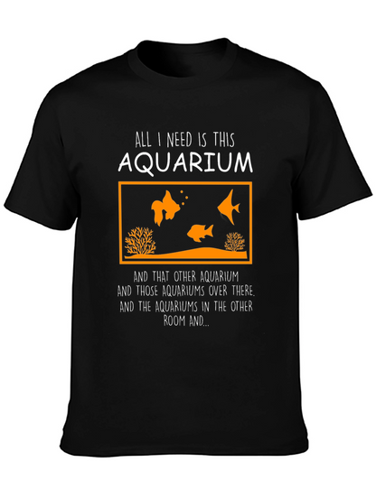 Camiseta Negra Acuario para Amantes de los Peces