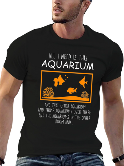 Camiseta Negra Acuario para Amantes de los Peces