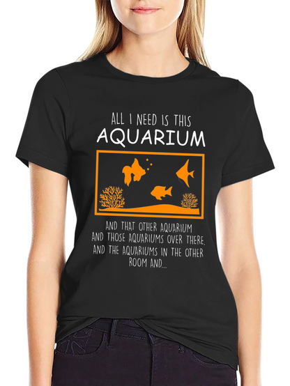 Camiseta Negra Acuario para Amantes de los Peces