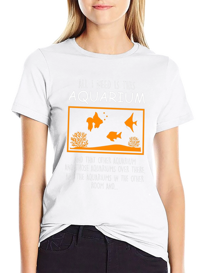 Camiseta Negra Acuario para Amantes de los Peces