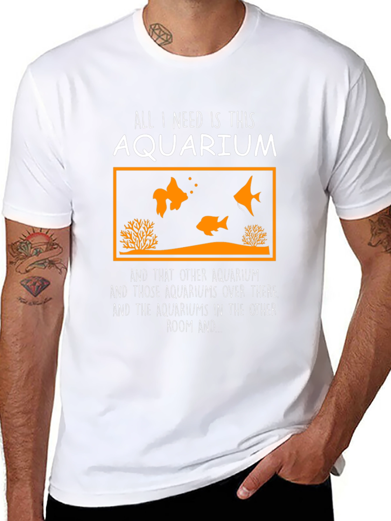 Camiseta Negra Acuario para Amantes de los Peces