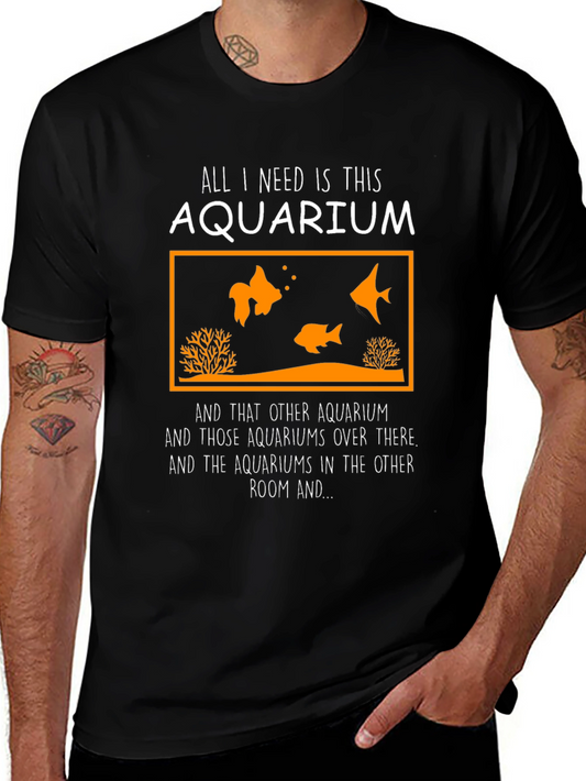 Camiseta Negra Acuario para Amantes de los Peces