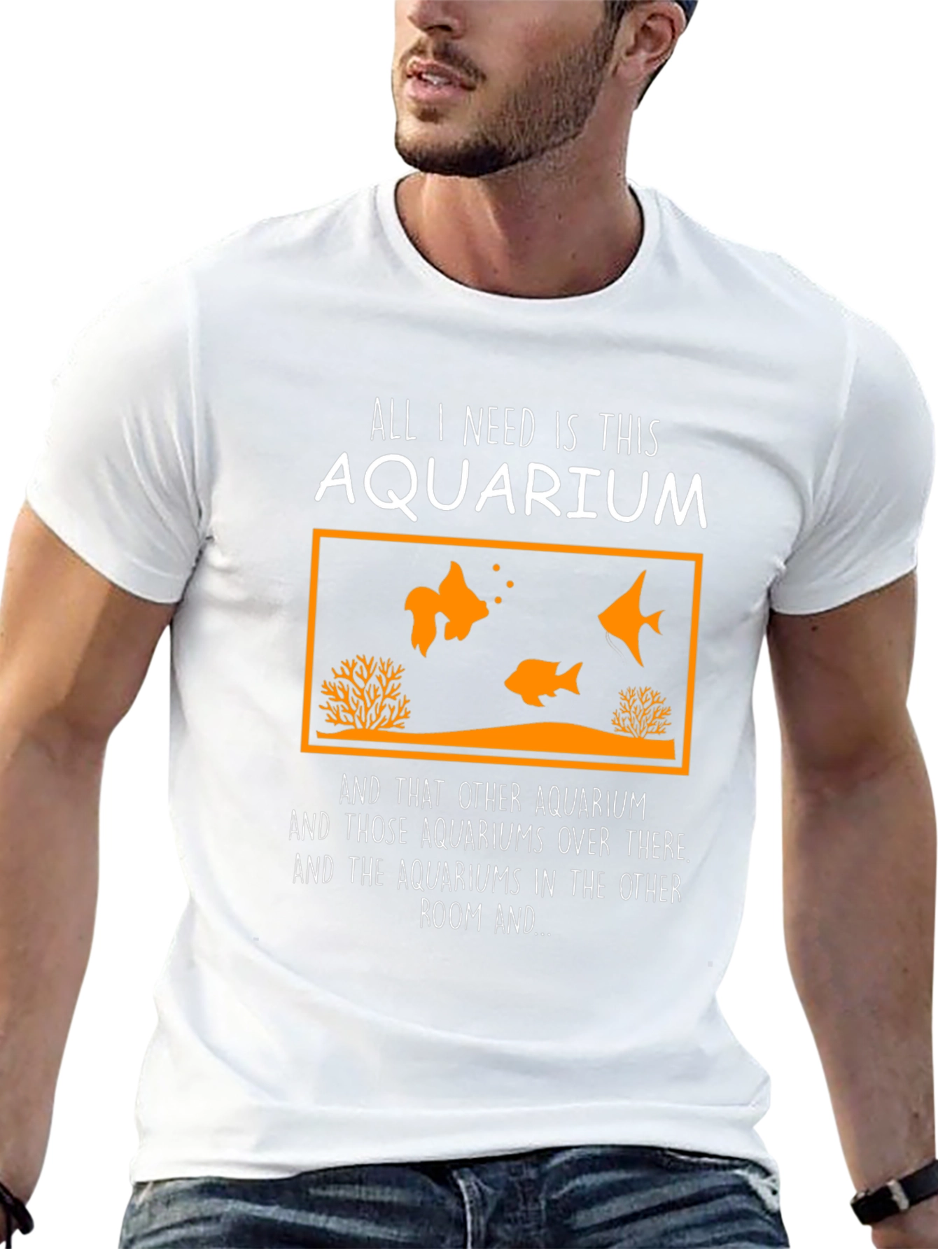 Camiseta Negra Acuario para Amantes de los Peces