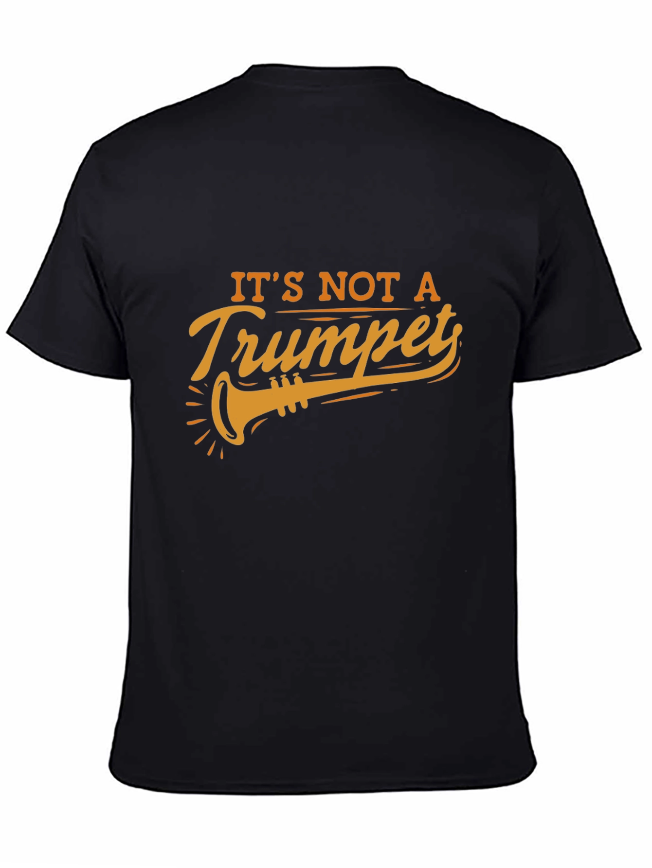 Camiseta Negra con Diseño de Trompeta Humorístico