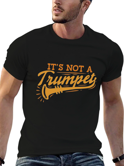 Camiseta Negra con Diseño de Trompeta Humorístico