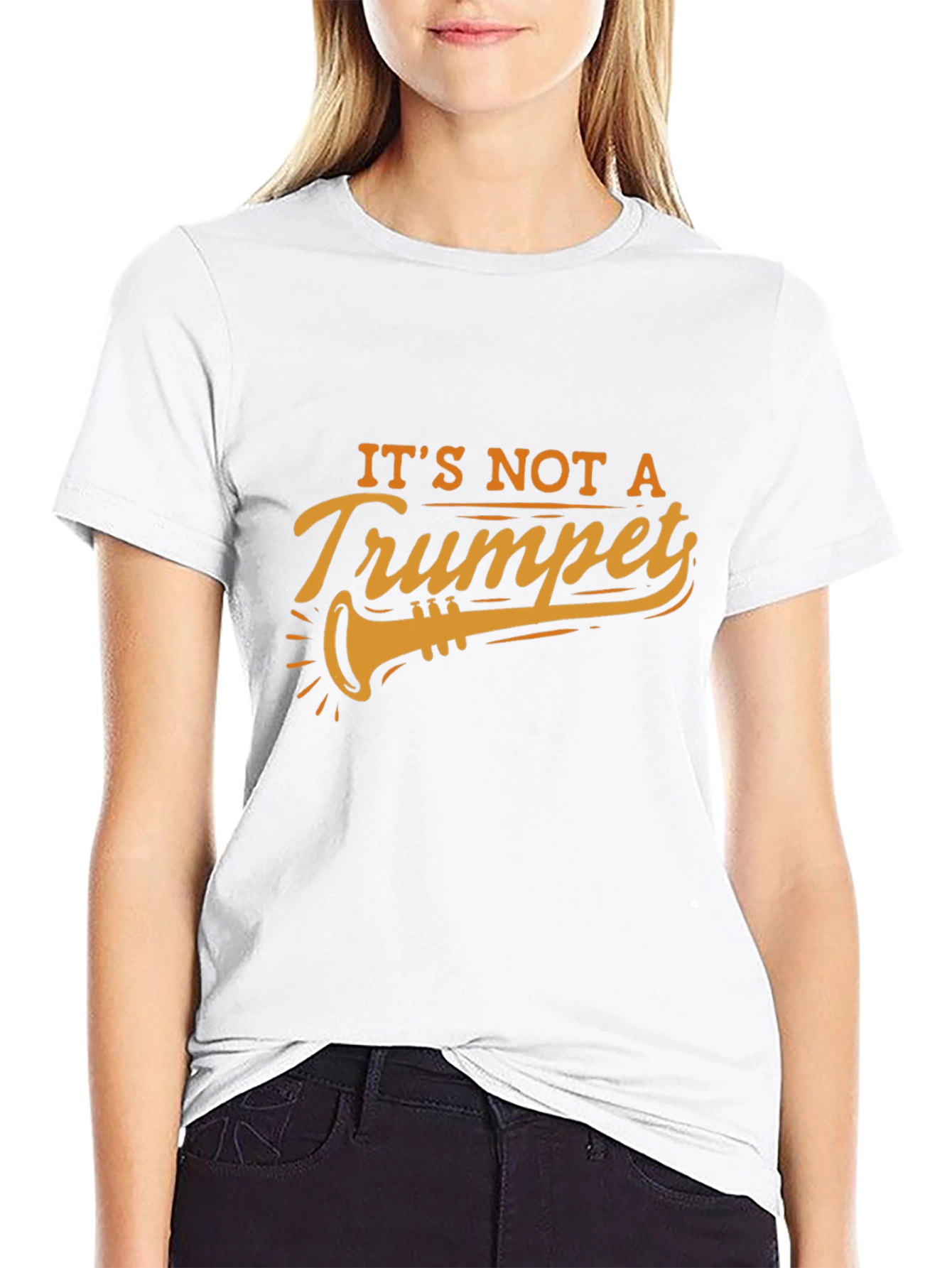 Camiseta Negra con Diseño de Trompeta Humorístico