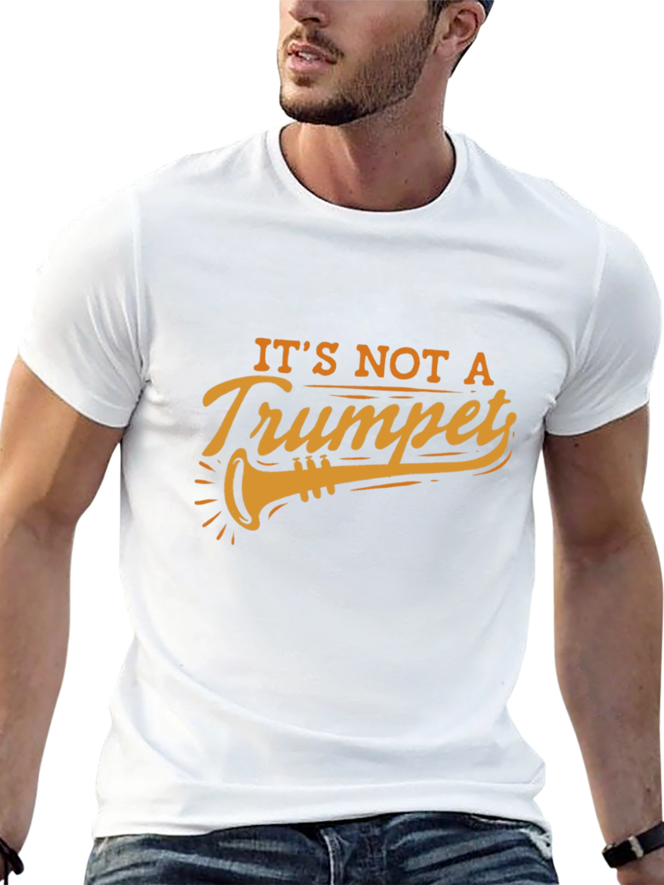 Camiseta Negra con Diseño de Trompeta Humorístico