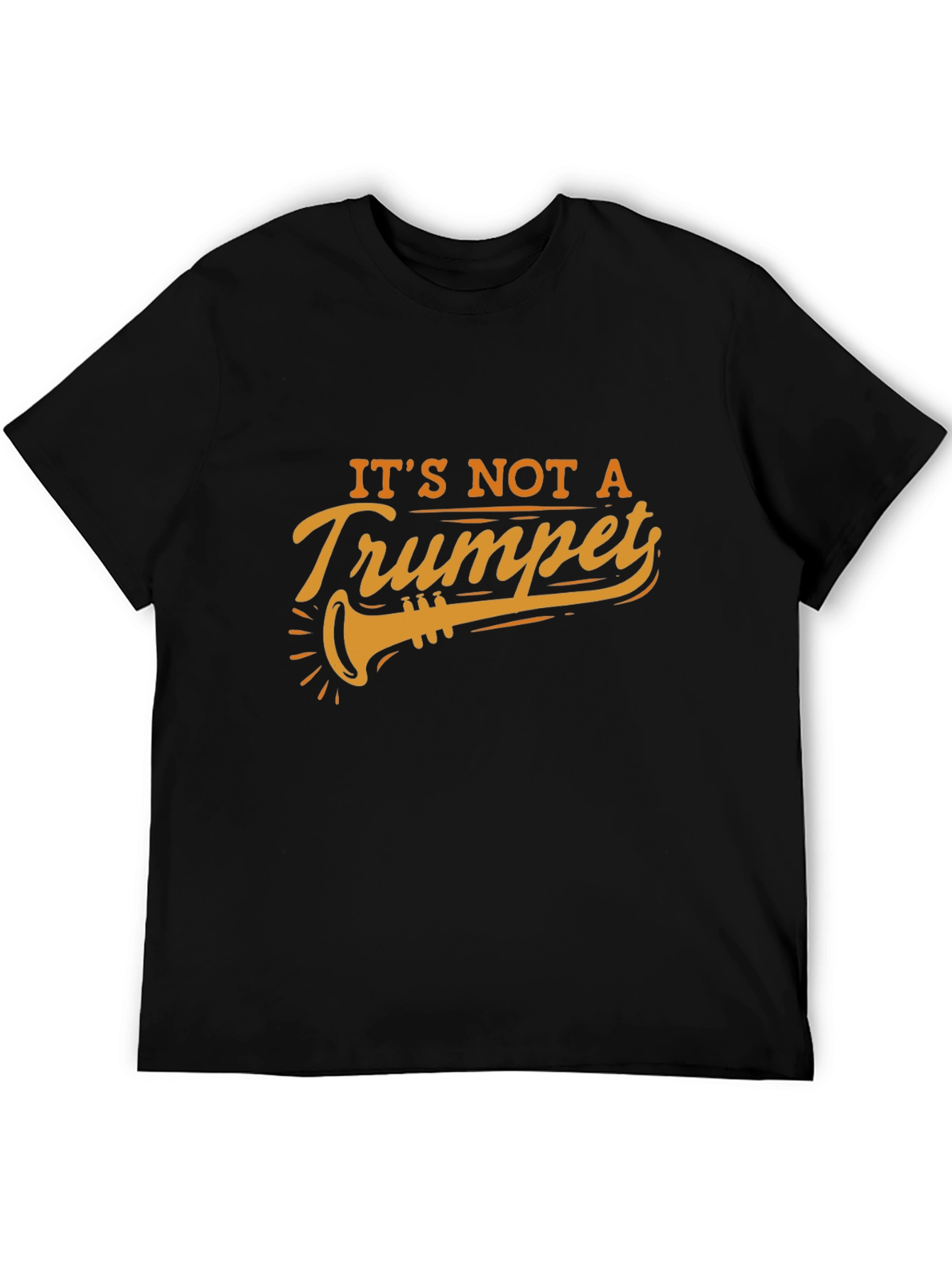 Camiseta Negra con Diseño de Trompeta Humorístico