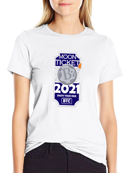 Camiseta Bitcoin Moon Ticket 2021 - ¡A la Luna!