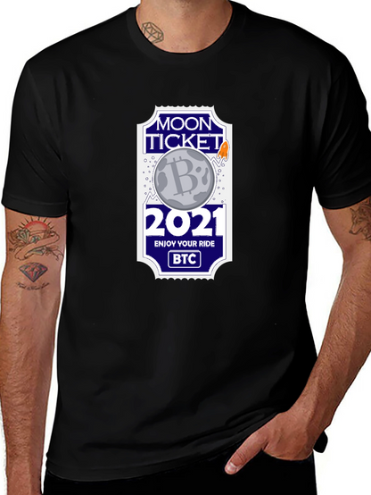 Camiseta Bitcoin Moon Ticket 2021 - ¡A la Luna!