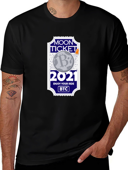 Camiseta Bitcoin Moon Ticket 2021 - ¡A la Luna!