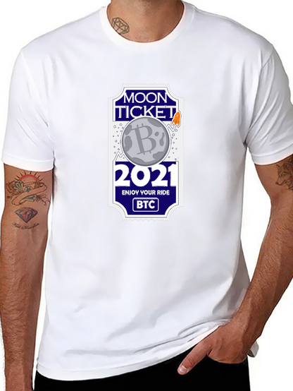 Camiseta Bitcoin Moon Ticket 2021 - ¡A la Luna!