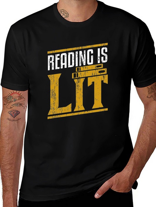 Camiseta Negra Reading is LIT para Amantes de la Lectura