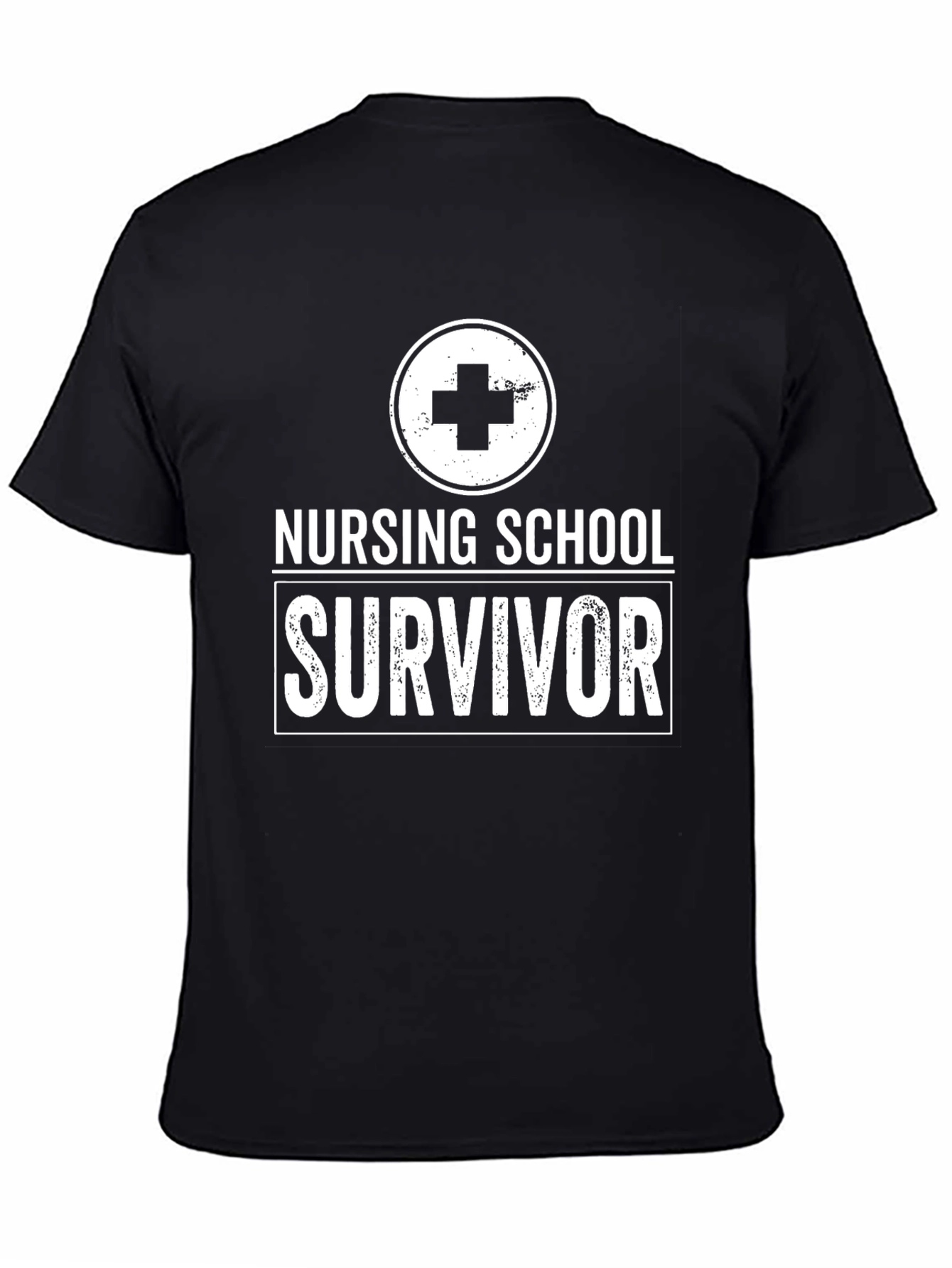 Camiseta Negra Nursing School Survivor