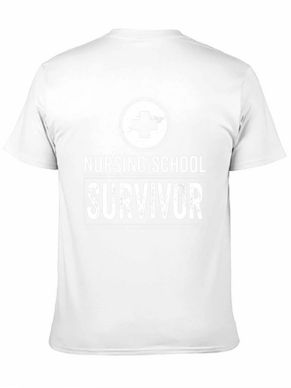 Camiseta Negra Nursing School Survivor