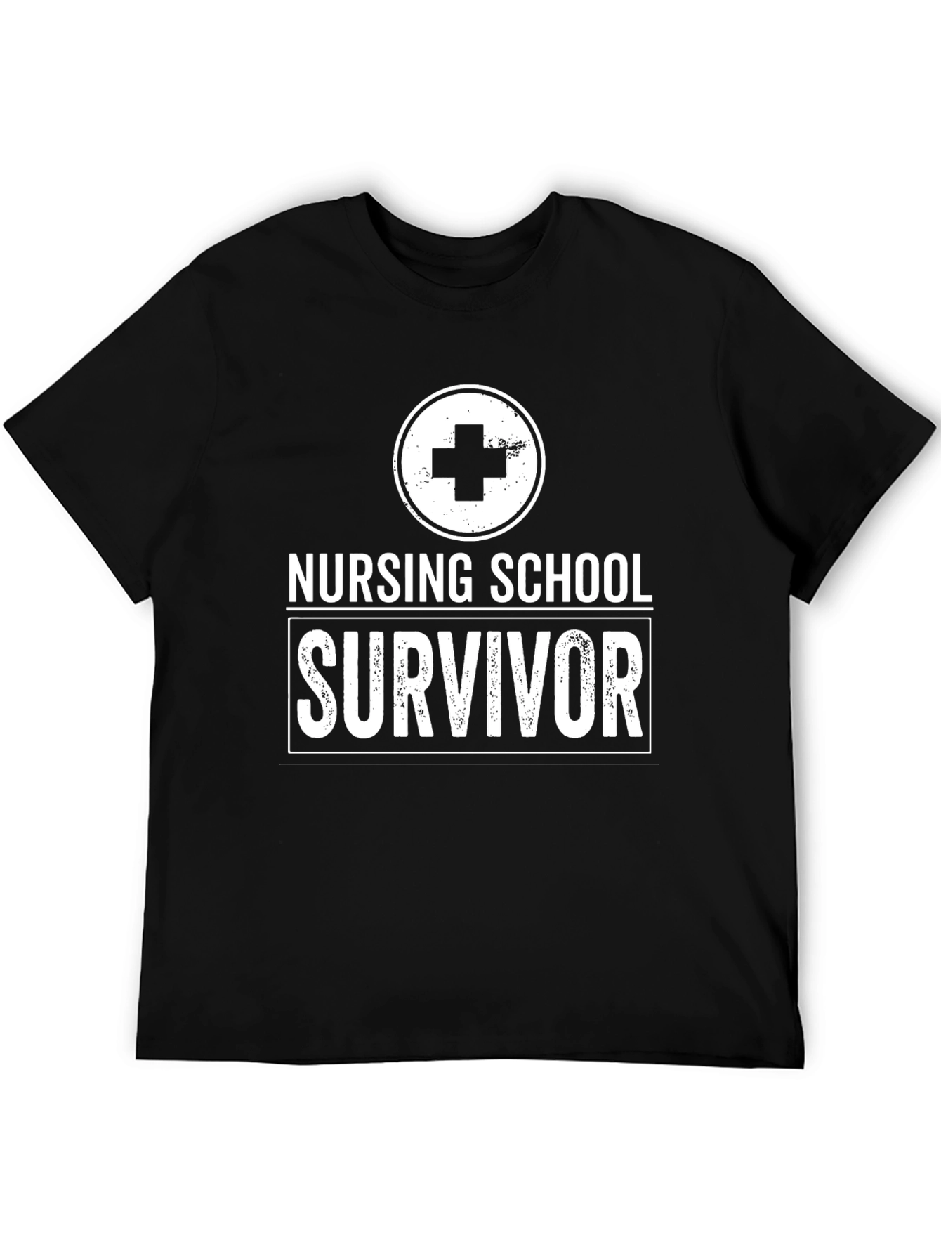 Camiseta Negra Nursing School Survivor