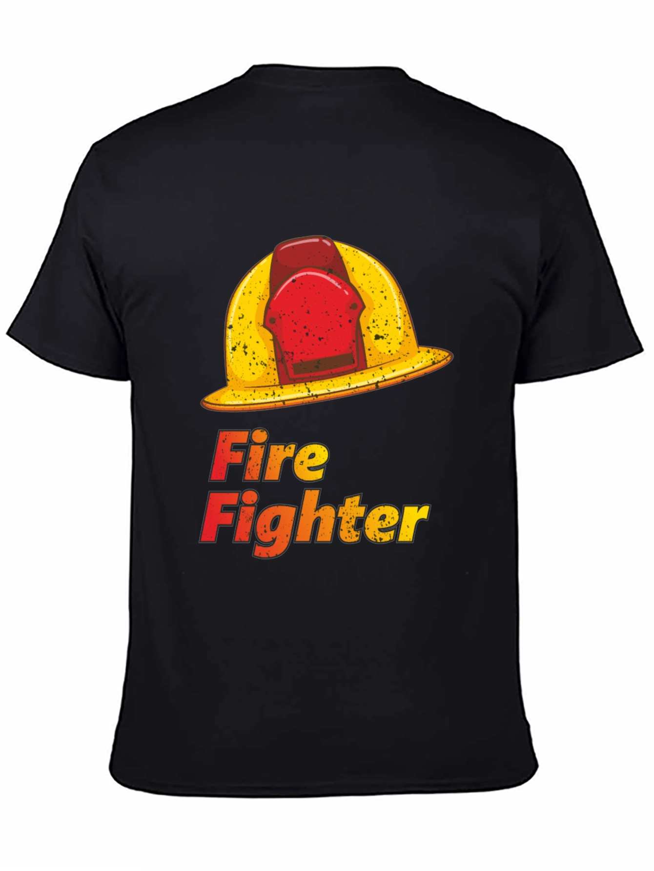 Camiseta Negra Fire Fighter Gráfica