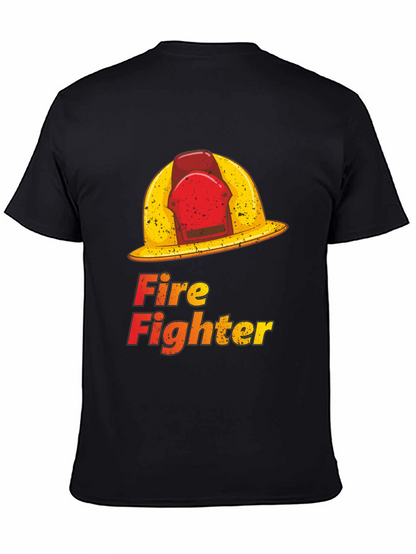 Camiseta Negra Fire Fighter Gráfica