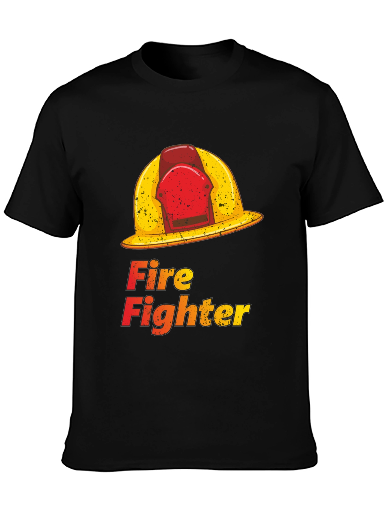 Camiseta Negra Fire Fighter Gráfica