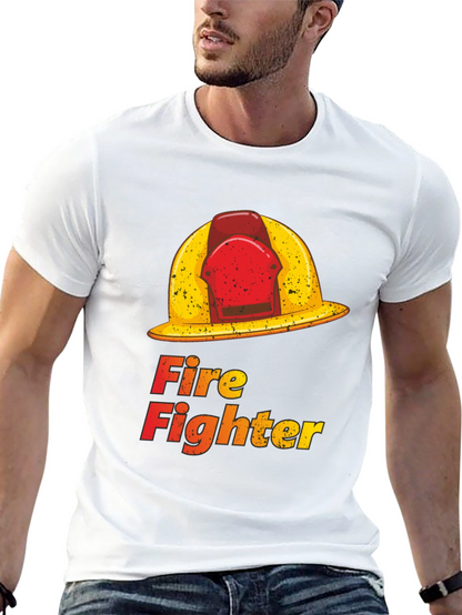 Camiseta Negra Fire Fighter Gráfica
