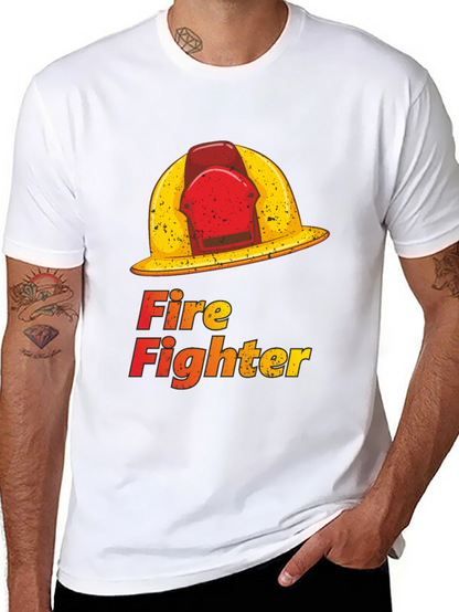 Camiseta Negra Fire Fighter Gráfica