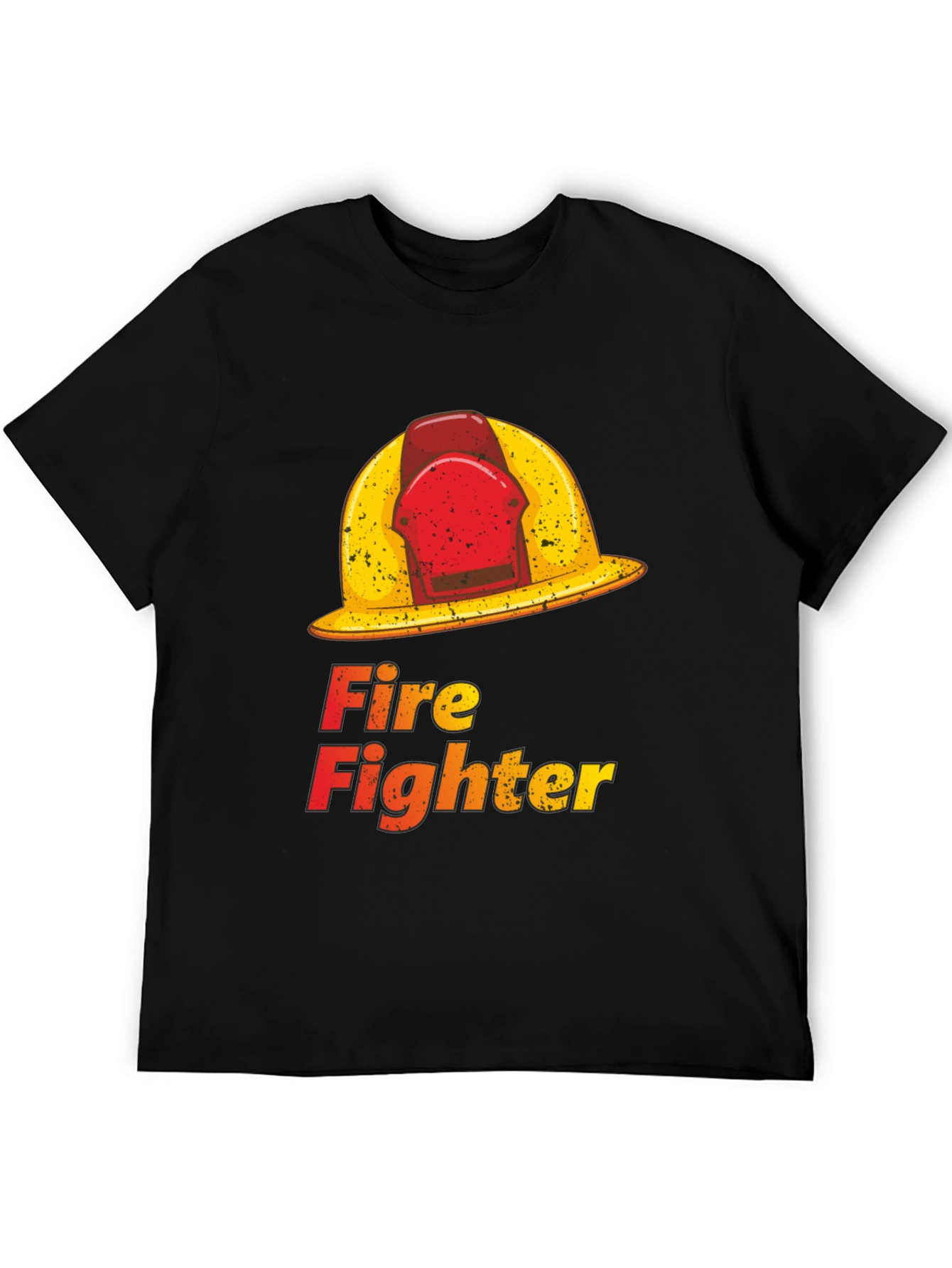 Camiseta Negra Fire Fighter Gráfica