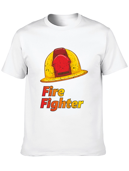 Camiseta Negra Fire Fighter Gráfica