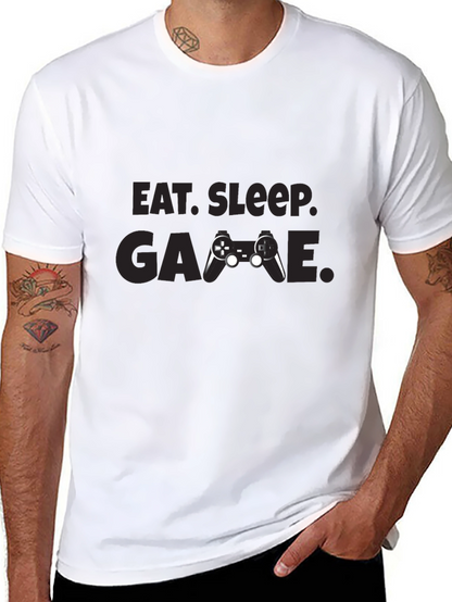 Camiseta Negra Eat Sleep Game Gamer