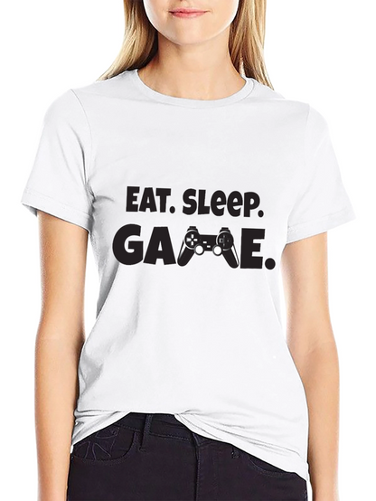 Camiseta Negra Eat Sleep Game Gamer