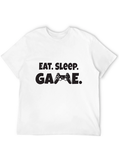 Camiseta Negra Eat Sleep Game Gamer