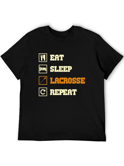 Camiseta Negra Lacrosse: Come Duerme Lacrosse Repite