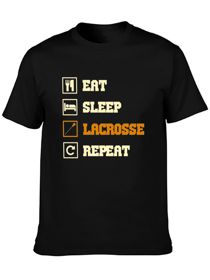 Camiseta Negra Lacrosse: Come Duerme Lacrosse Repite