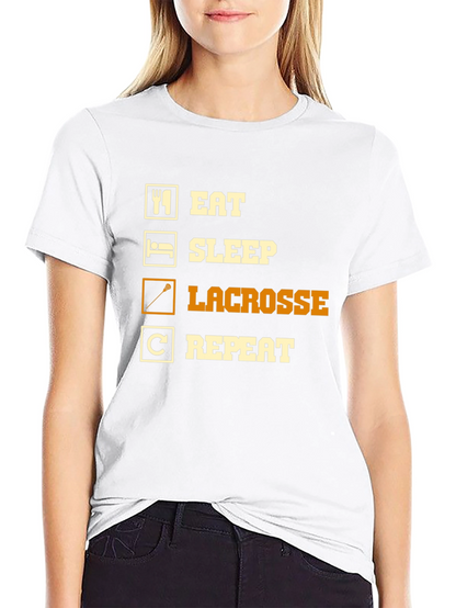 Camiseta Negra Lacrosse: Come Duerme Lacrosse Repite