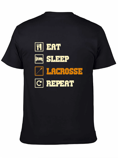 Camiseta Negra Lacrosse: Come Duerme Lacrosse Repite