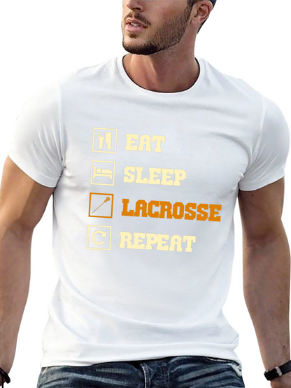 Camiseta Negra Lacrosse: Come Duerme Lacrosse Repite