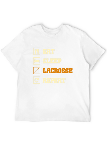 Camiseta Negra Lacrosse: Come Duerme Lacrosse Repite