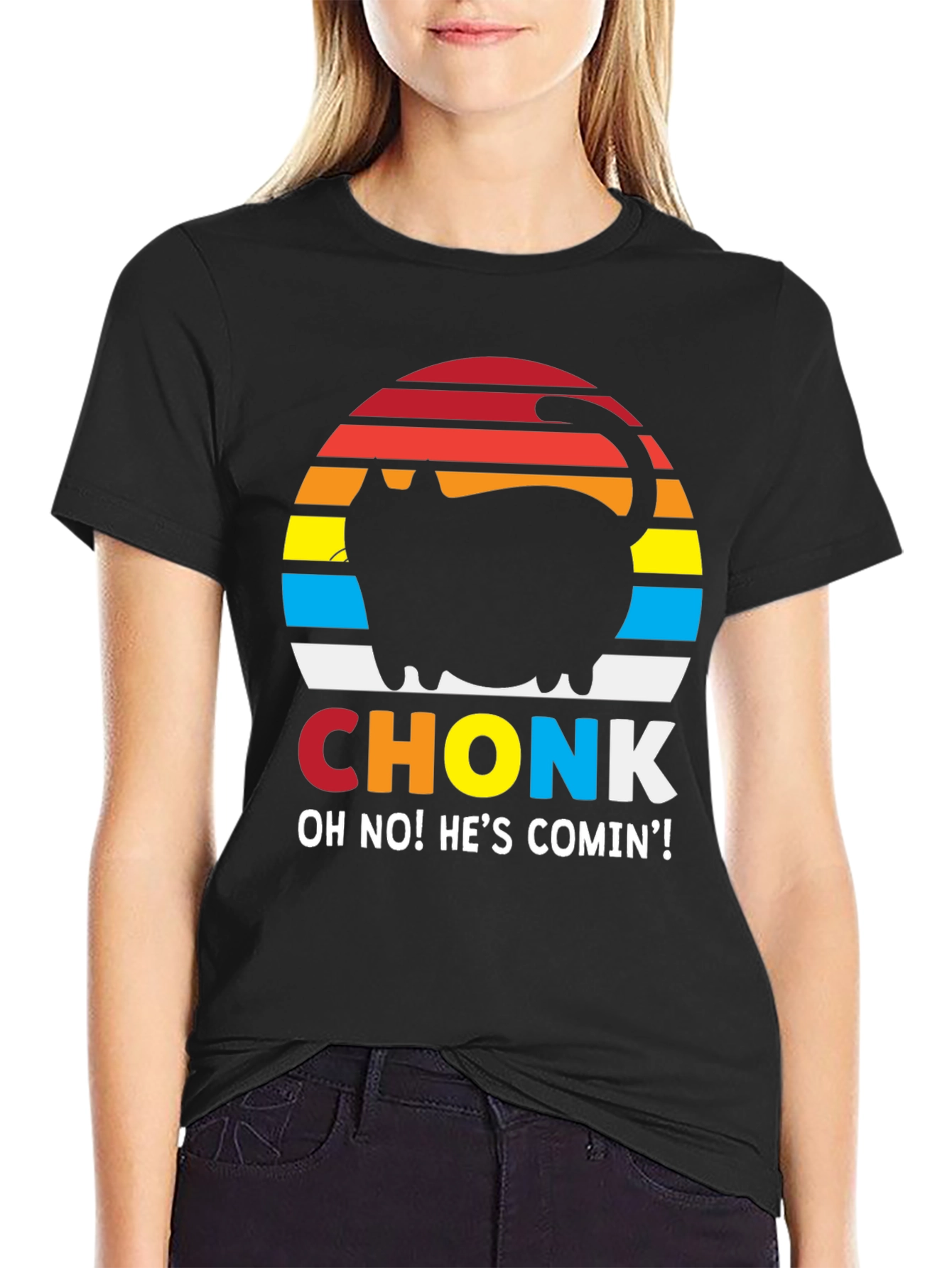 Camiseta Hombre CHONK: ¡Gato Divertido!