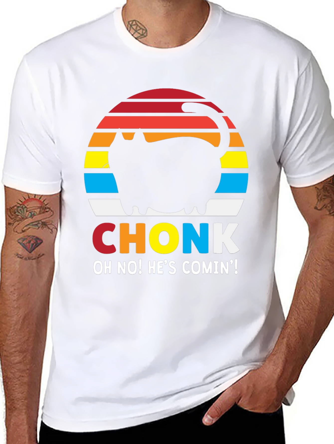 Camiseta Hombre CHONK: ¡Gato Divertido!