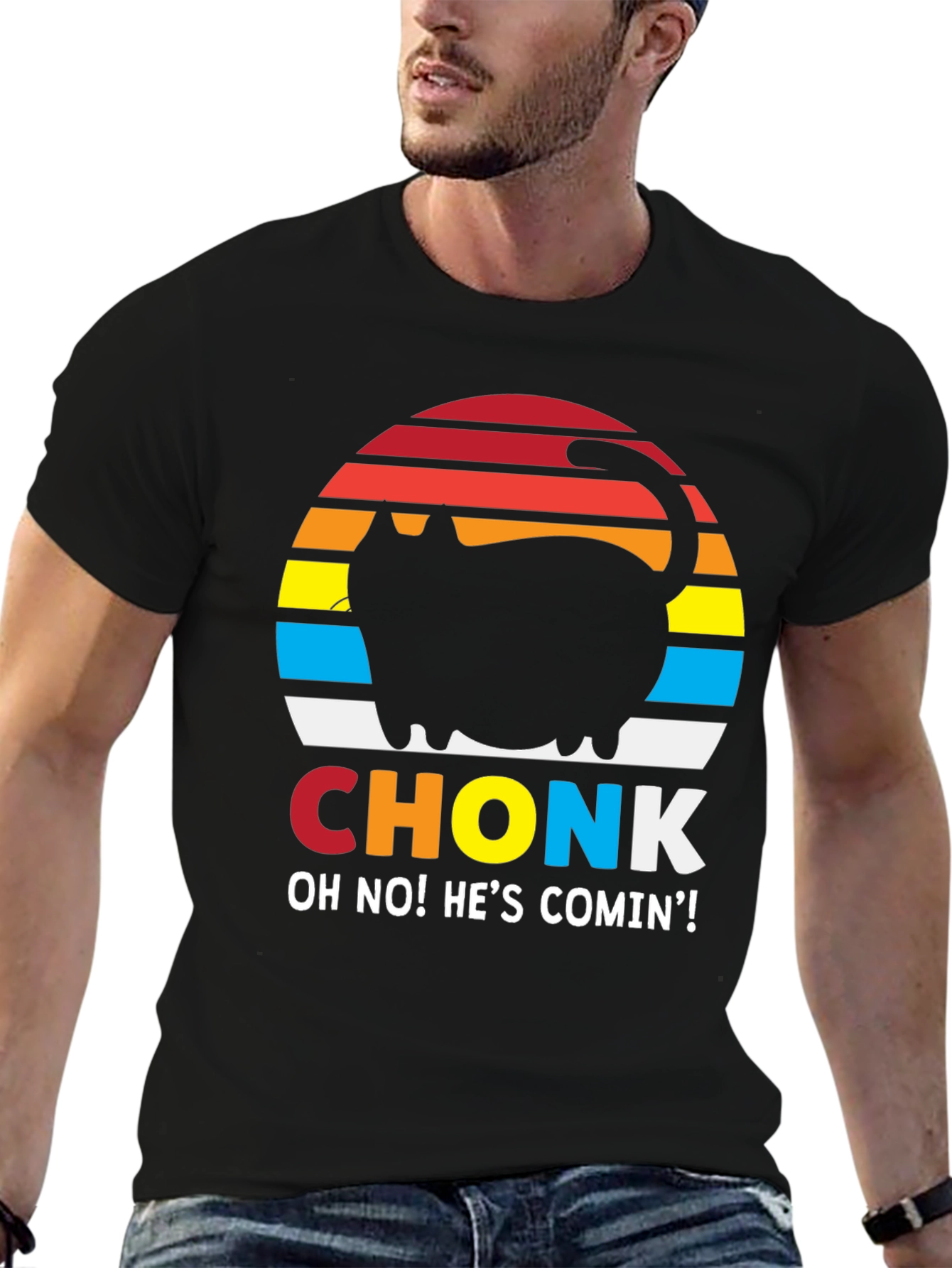 Camiseta Hombre CHONK: ¡Gato Divertido!