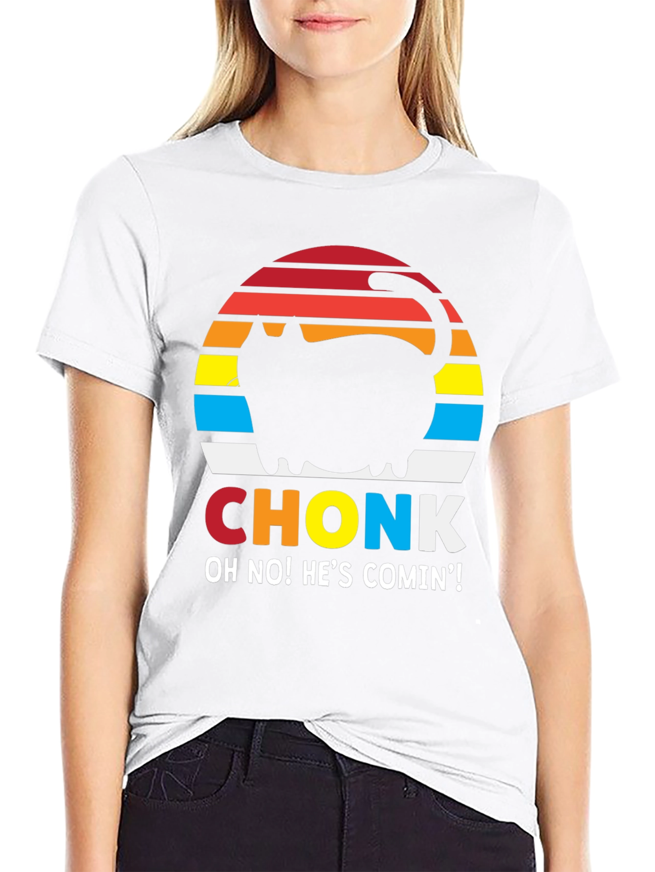 Camiseta Hombre CHONK: ¡Gato Divertido!