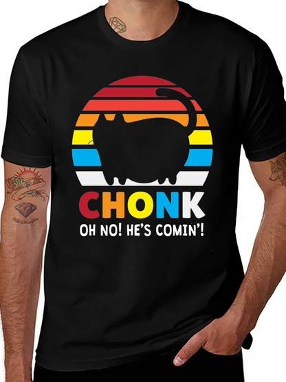 Camiseta Hombre CHONK: ¡Gato Divertido!