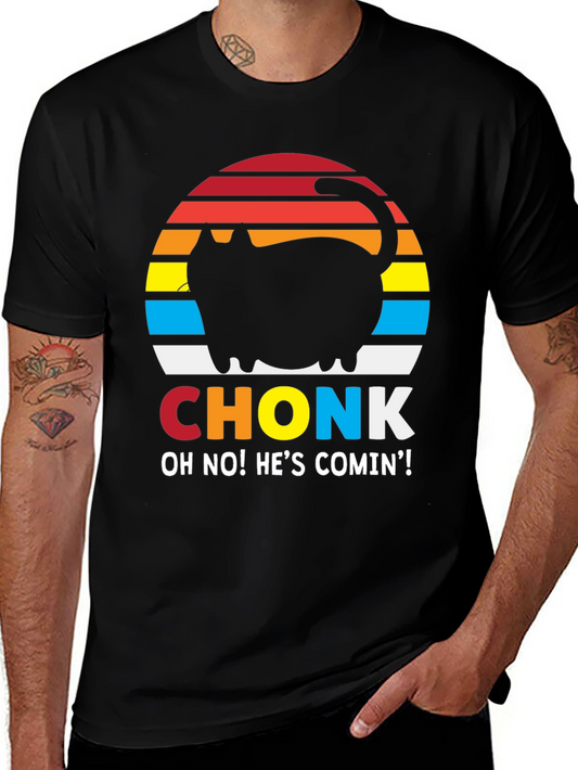 Camiseta Hombre CHONK: ¡Gato Divertido!