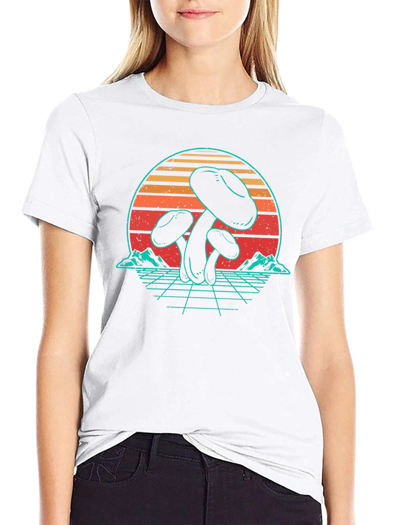 Camiseta Retro de Hongos Psicodélicos