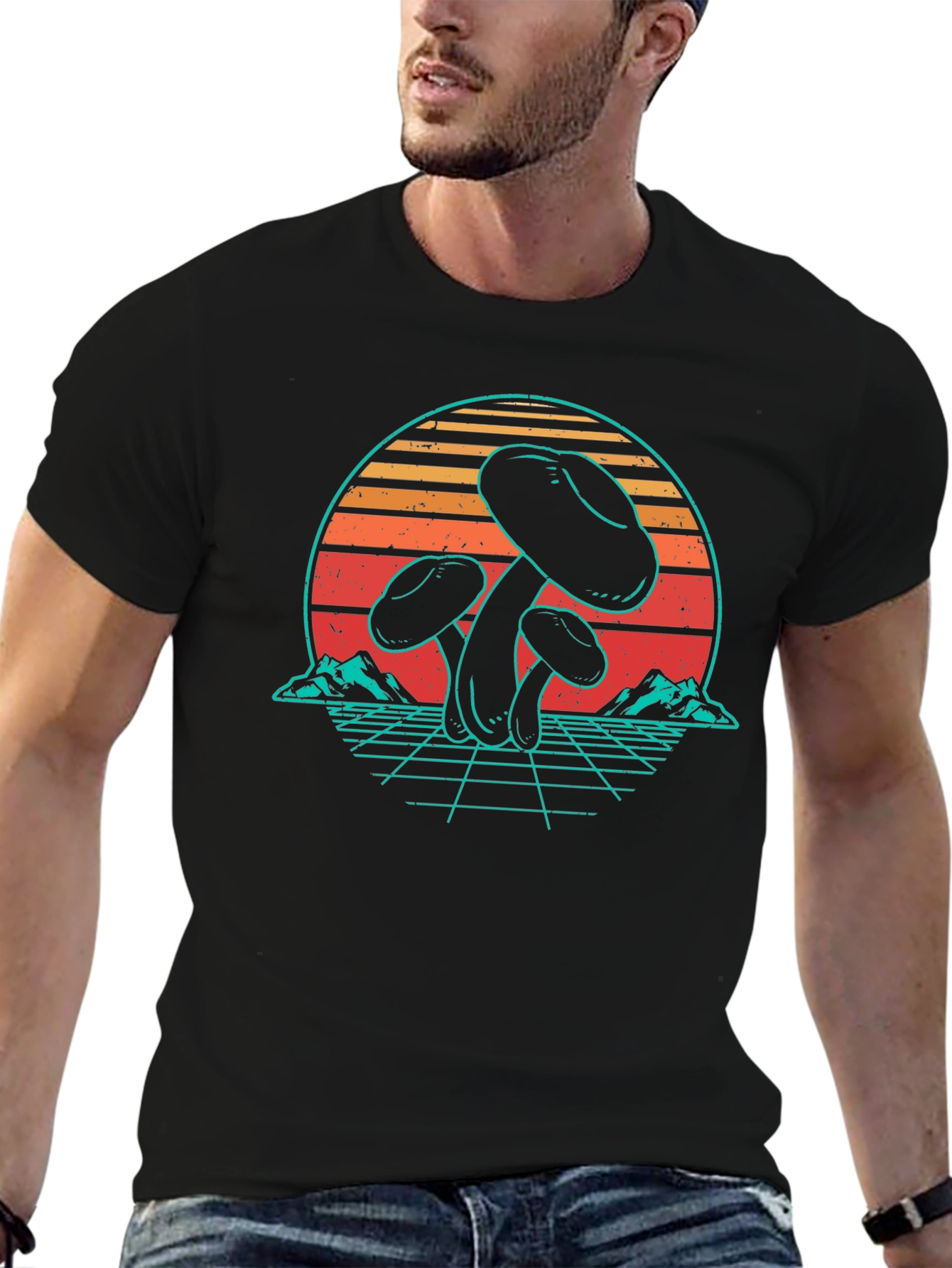 Camiseta Retro de Hongos Psicodélicos