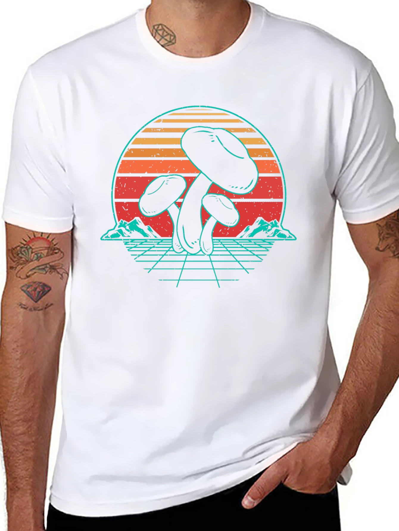 Camiseta Retro de Hongos Psicodélicos